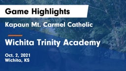 Kapaun Mt. Carmel Catholic  vs Wichita Trinity Academy Game Highlights - Oct. 2, 2021
