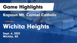 Kapaun Mt. Carmel Catholic  vs Wichita Heights  Game Highlights - Sept. 6, 2022