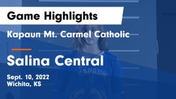 Kapaun Mt. Carmel Catholic  vs Salina Central  Game Highlights - Sept. 10, 2022