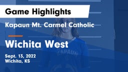 Kapaun Mt. Carmel Catholic  vs Wichita West  Game Highlights - Sept. 13, 2022