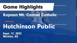 Kapaun Mt. Carmel Catholic  vs Hutchinson Public  Game Highlights - Sept. 17, 2022