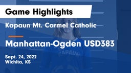 Kapaun Mt. Carmel Catholic  vs Manhattan-Ogden USD383 Game Highlights - Sept. 24, 2022