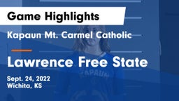 Kapaun Mt. Carmel Catholic  vs Lawrence Free State  Game Highlights - Sept. 24, 2022