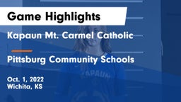Kapaun Mt. Carmel Catholic  vs Pittsburg Community Schools Game Highlights - Oct. 1, 2022