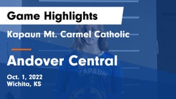 Kapaun Mt. Carmel Catholic  vs Andover Central  Game Highlights - Oct. 1, 2022