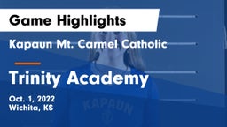 Kapaun Mt. Carmel Catholic  vs Trinity Academy  Game Highlights - Oct. 1, 2022
