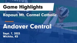 Kapaun Mt. Carmel Catholic  vs Andover Central  Game Highlights - Sept. 7, 2023