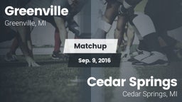 Matchup: Greenville High vs. Cedar Springs  2016