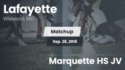 Matchup: Lafayette High vs. Marquette HS JV 2016