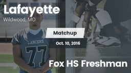 Matchup: Lafayette High vs. Fox HS Freshman 2016