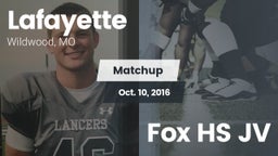 Matchup: Lafayette High vs. Fox HS JV 2016