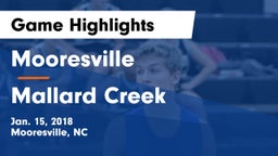 Mooresville  vs Mallard Creek  Game Highlights - Jan. 15, 2018