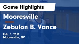 Mooresville  vs Zebulon B. Vance  Game Highlights - Feb. 1, 2019