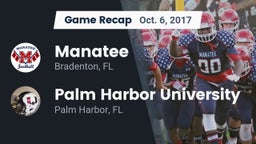 Recap: Manatee  vs. Palm Harbor University  2017