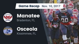 Recap: Manatee  vs. Osceola  2017