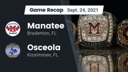 Recap: Manatee  vs. Osceola  2021