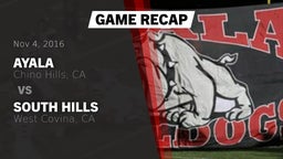 Recap: Ayala  vs. South Hills  2016