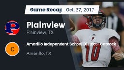 Recap: Plainview  vs. Amarillo Independent School District- Caprock  2017