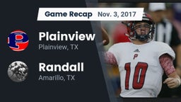 Recap: Plainview  vs. Randall  2017