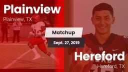Matchup: Plainview High vs. Hereford  2019