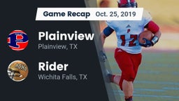 Recap: Plainview  vs. Rider  2019