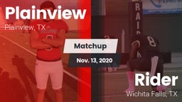 Matchup: Plainview High vs. Rider  2020