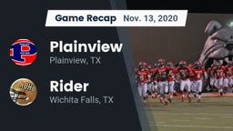 Recap: Plainview  vs. Rider  2020