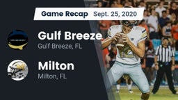 Recap: Gulf Breeze  vs. Milton  2020