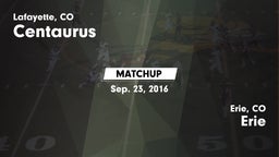 Matchup: Centaurus High vs. Erie  2016