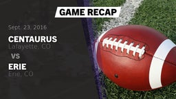 Recap: Centaurus  vs. Erie  2016