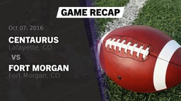 Recap: Centaurus  vs. Fort Morgan  2016