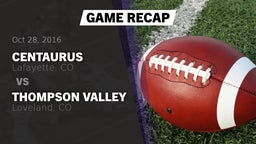 Recap: Centaurus  vs. Thompson Valley  2016