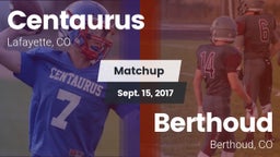 Matchup: Centaurus High vs. Berthoud  2017