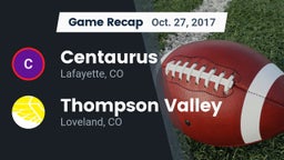 Recap: Centaurus  vs. Thompson Valley  2017