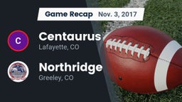Recap: Centaurus  vs. Northridge  2017
