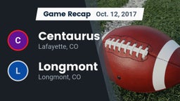 Recap: Centaurus  vs. Longmont  2017