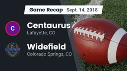 Recap: Centaurus  vs. Widefield  2018