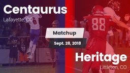 Matchup: Centaurus High vs. Heritage  2018