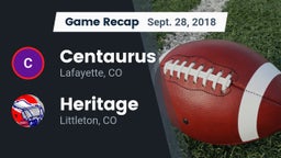Recap: Centaurus  vs. Heritage  2018