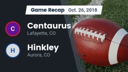 Recap: Centaurus  vs. Hinkley  2018