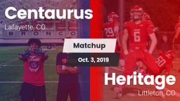 Matchup: Centaurus High vs. Heritage  2019