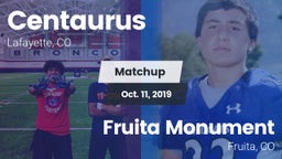 Matchup: Centaurus High vs. Fruita Monument  2019