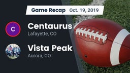 Recap: Centaurus  vs. Vista Peak  2019