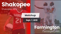 Matchup: Shakopee  vs. Farmington  2018