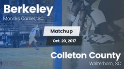 Matchup: Berkeley  vs. Colleton County  2017