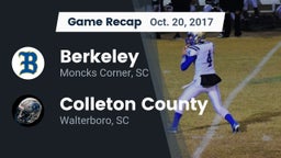 Recap: Berkeley  vs. Colleton County  2017