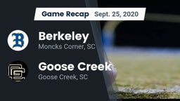 Recap: Berkeley  vs. Goose Creek  2020