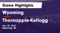 Wyoming  vs Thornapple-Kellogg Game Highlights - Jan. 25, 2019