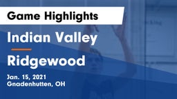 Indian Valley  vs Ridgewood  Game Highlights - Jan. 15, 2021