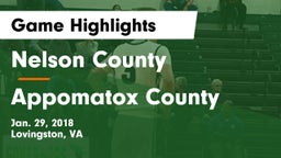 Nelson County  vs Appomatox County Game Highlights - Jan. 29, 2018
